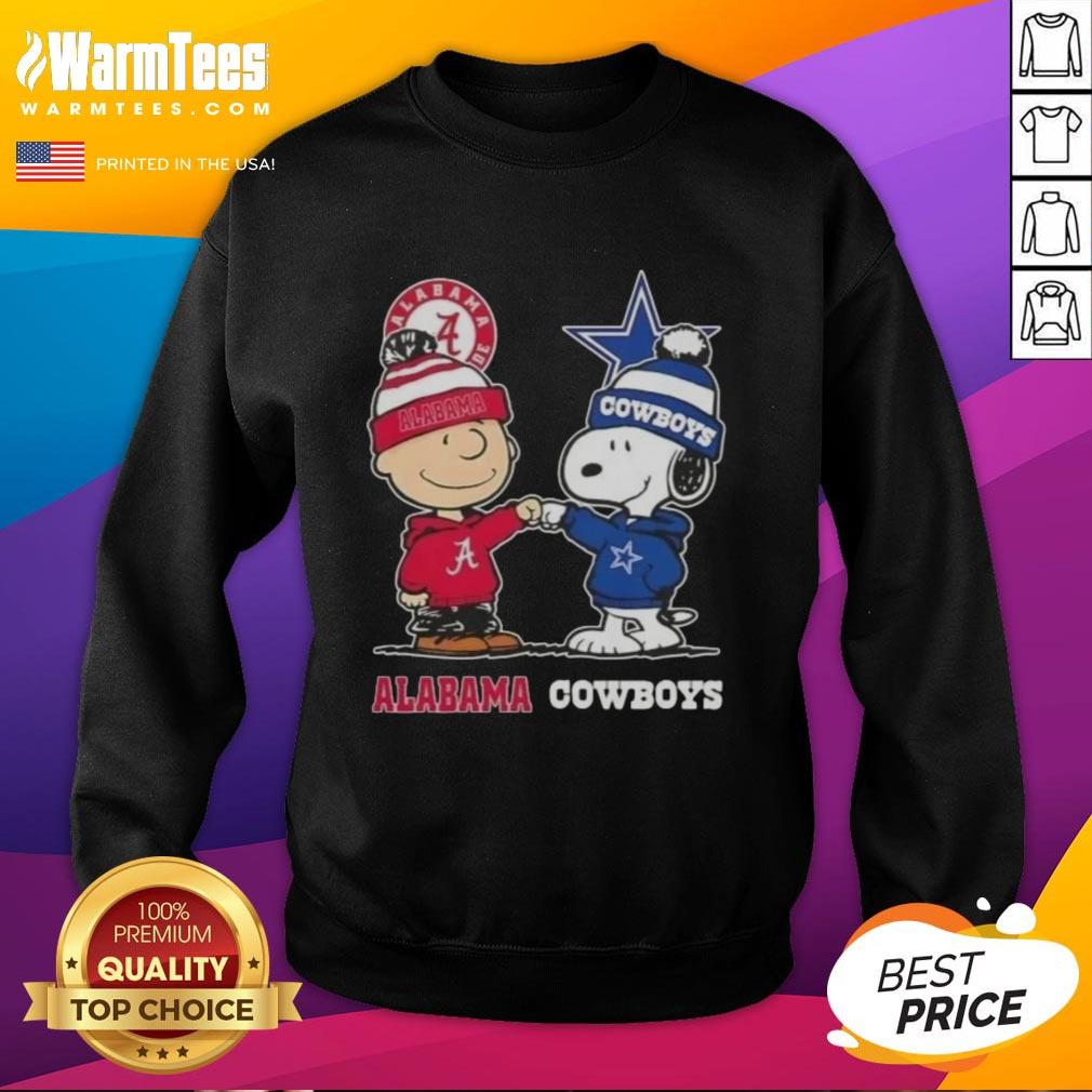 Premium Charlie Brown And Snoopy Alabama Crimson Tide X Dallas Cowboys T-Shirt - Image 5