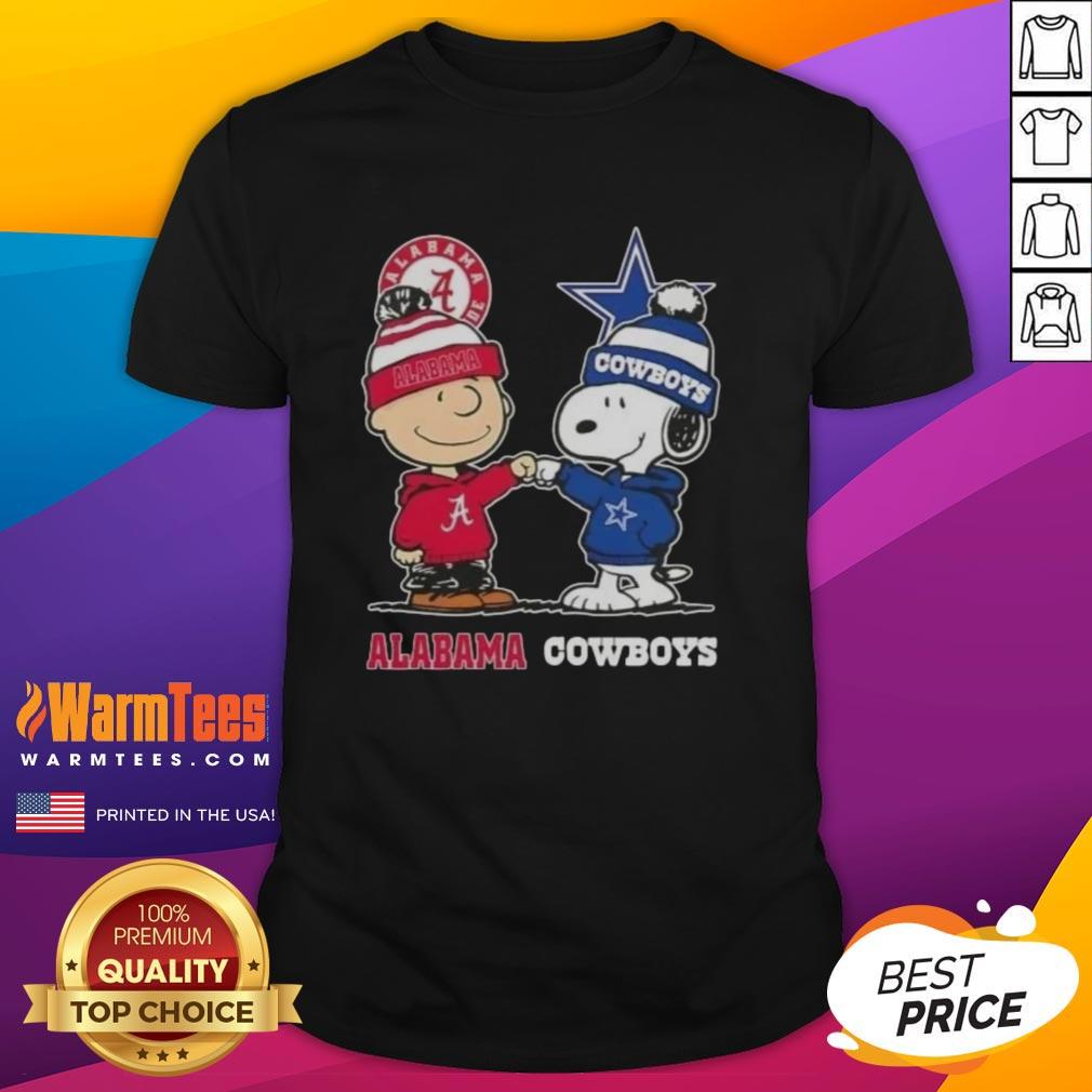 Premium Charlie Brown And Snoopy Alabama Crimson Tide X Dallas Cowboys T-Shirt