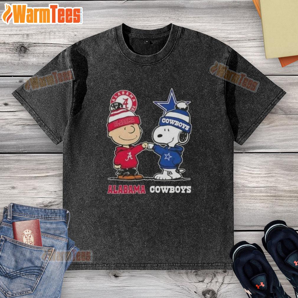 Premium Charlie Brown And Snoopy Alabama Crimson Tide X Dallas Cowboys T-Shirt - Image 6
