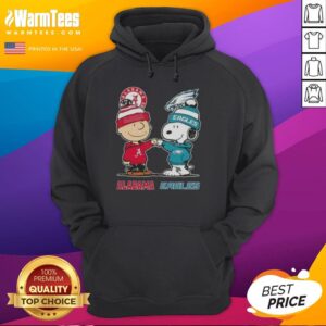 Alternative view of Premium Charlie Brown And Snoopy Alabama Crimson Tide X Philadelphia Eagles T-Shirt