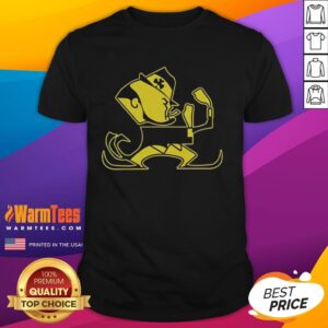Premium Christopher Ash Wearing Notre Dame Leprechaun Mascot T-Shirt