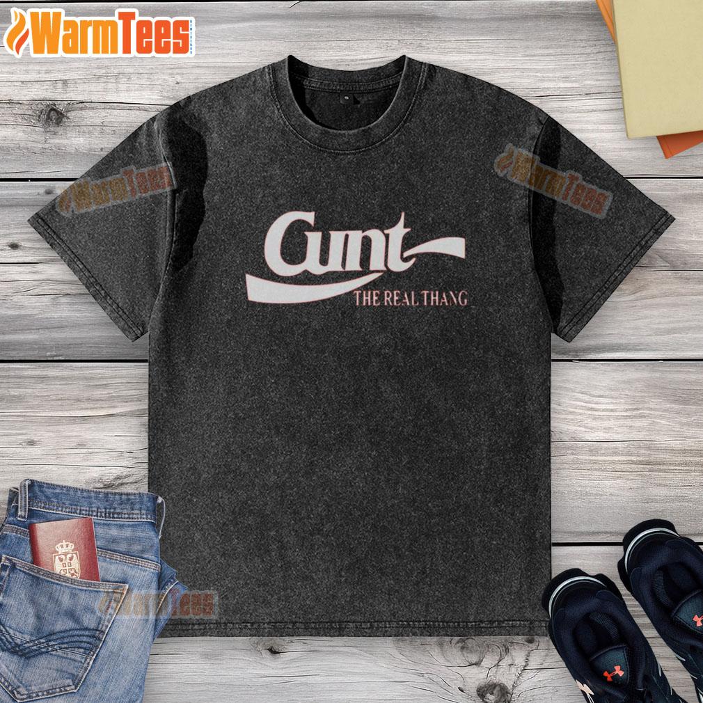 Premium Cunt The Real Thang Logo T-Shirt - Image 6
