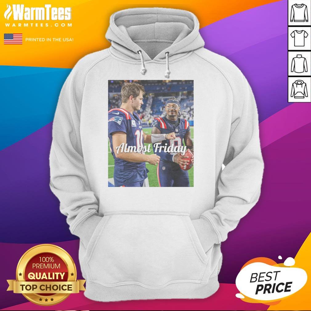 Premium Drake Maye And Stefon Diggs New England Patriots Football Almost Friday T-Shirt - Image 2