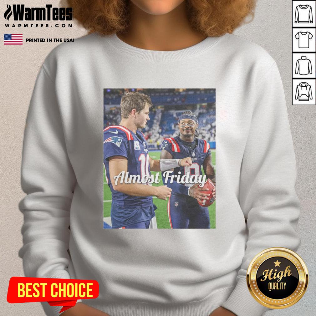 Premium Drake Maye And Stefon Diggs New England Patriots Football Almost Friday T-Shirt - Image 5