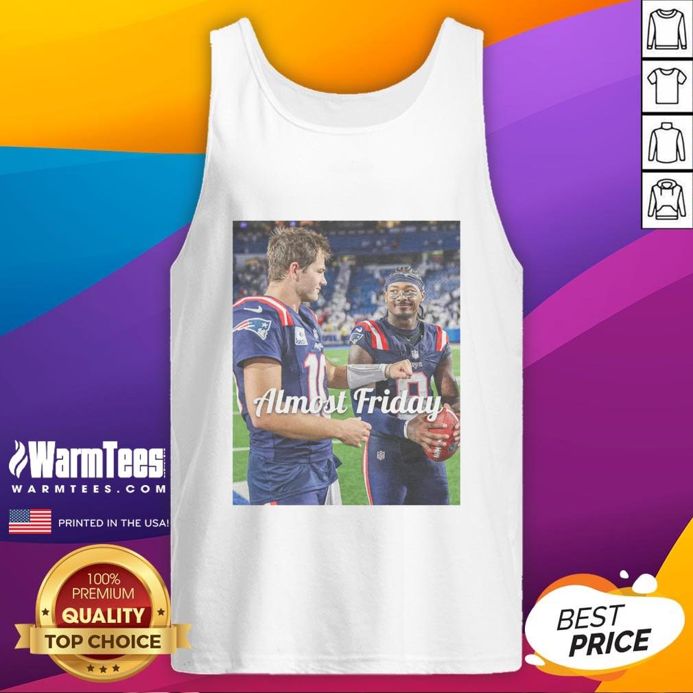 Premium Drake Maye And Stefon Diggs New England Patriots Football Almost Friday T-Shirt - Image 4