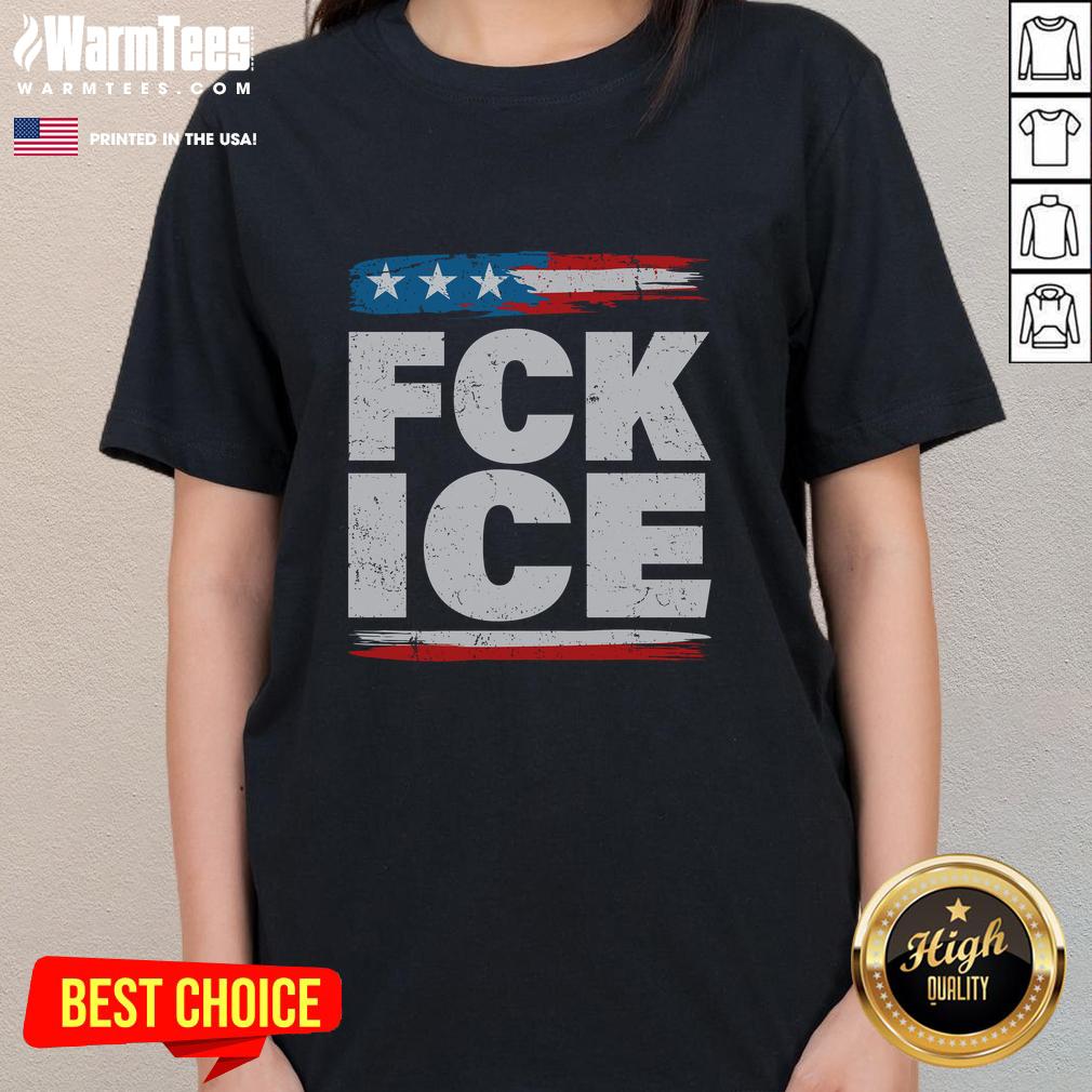 Premium Fck Ice Anti Ice Distressed American Flag T-Shirt - Image 3
