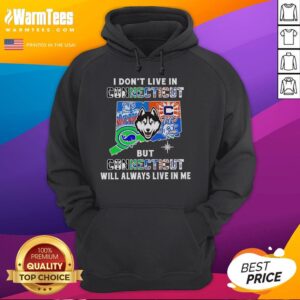 Alternative view of Premium I Don't Live In Connecticut But Connecticut Will Always Live In Me Sport Teams T-Shirt