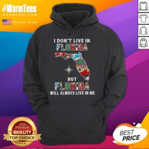 Alternative view of Premium I Don't Live In Florida But Florida Will Always Live In Me Sport Teams T-Shirt