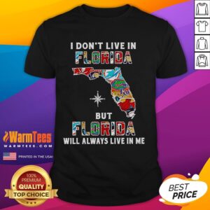 Premium I Don't Live In Florida But Florida Will Always Live In Me Sport Teams T-Shirt