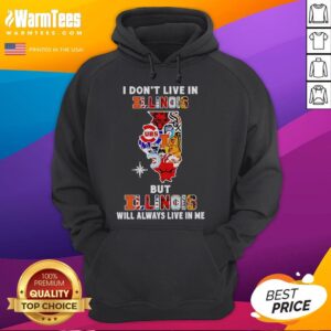 Alternative view of Premium I Don't Live In Illinois But Illinois Will Always Live In Me Sport Teams T-Shirt