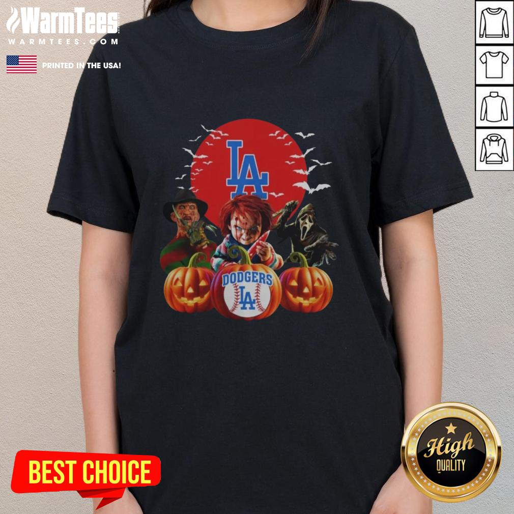 Premium Los Angeles Dodgers MLB Horror Movie Halloween T-Shirt - Image 3