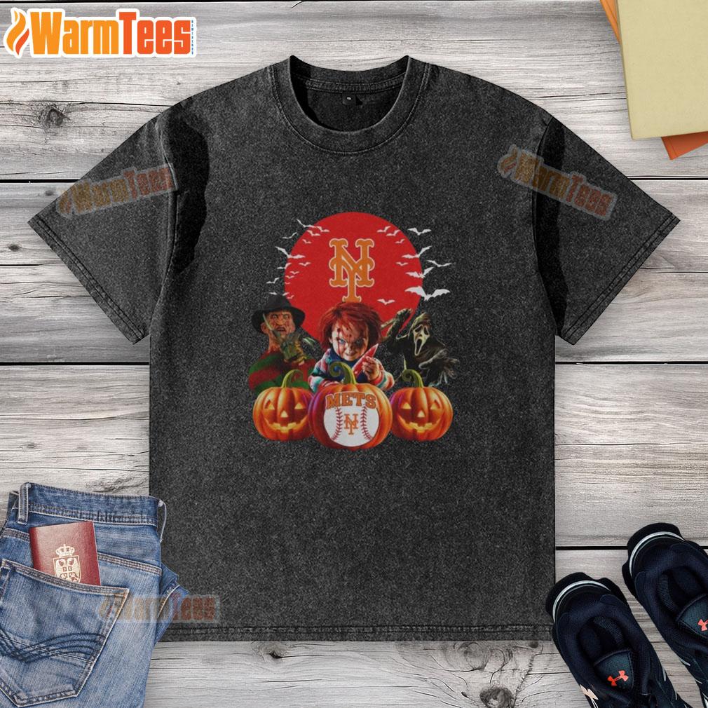 Premium New York Mets MLB Horror Movie Halloween T-Shirt - Image 6