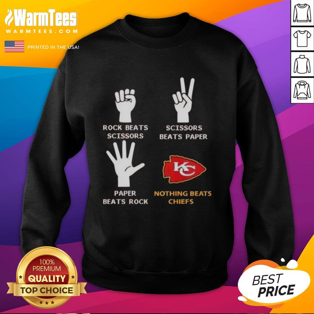 Premium Nothing Beats Kansas City Chiefs Rock Beats Scissors T-Shirt - Image 5