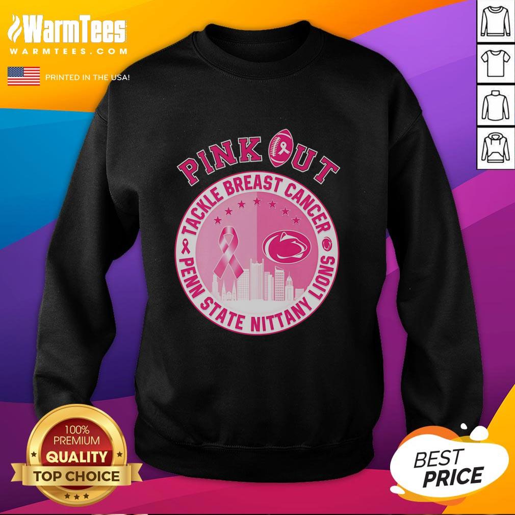Premium Pink Out Tackle Breast Cancer Penn State Nittany Lions T-Shirt - Image 5