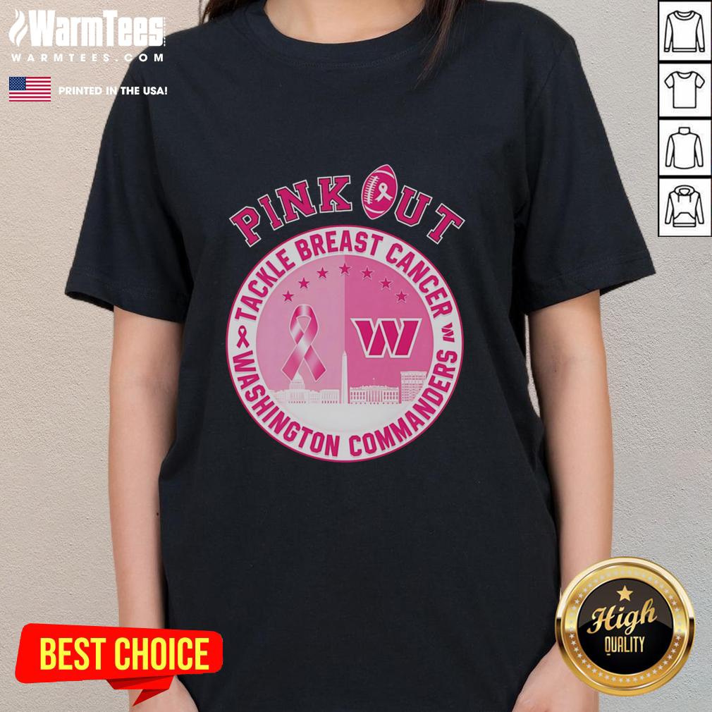 Premium Pink Out Tackle Breast Cancer Washington Commanders T-Shirt - Image 3