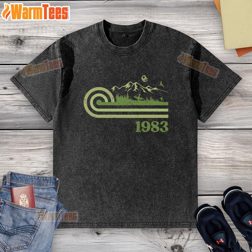 Premium Retro Vintage Forest Moon 1983 T-Shirt - Image 6