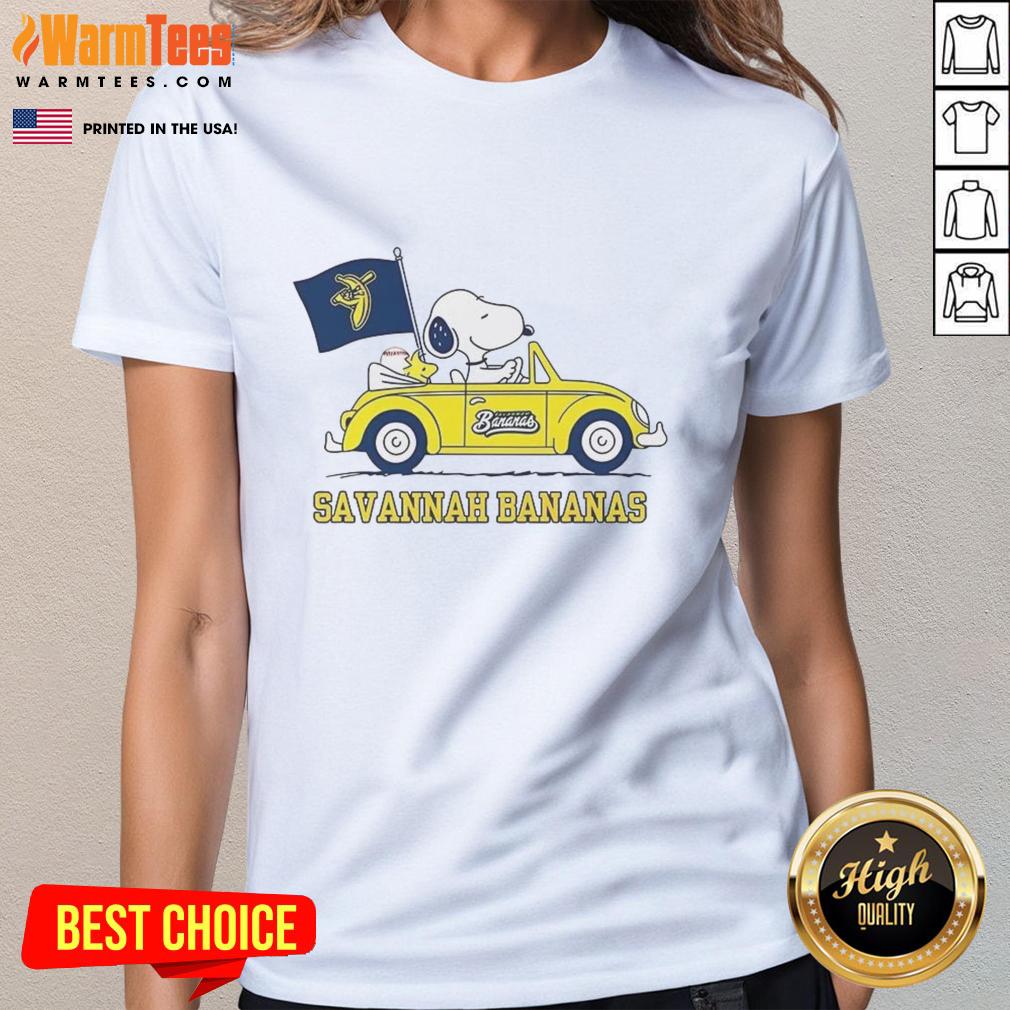 Premium Snoopy And Woodstock Peabuts X Savannah Bananas Baseball Lover T-Shirt - Image 3