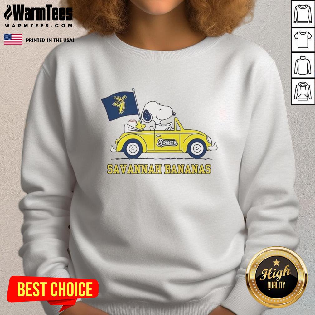 Premium Snoopy And Woodstock Peabuts X Savannah Bananas Baseball Lover T-Shirt - Image 5