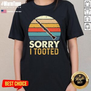 Alternative view of Premium Sorry I Tooted Retro Clarinetist Clarinet Player Sunset T-Shirt