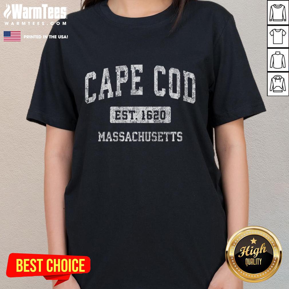 Pretty Cape Cod Massachusetts Ma Vintage Sports Established T-Shirt - Image 3