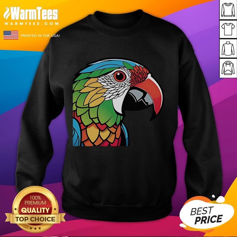 Pretty Colorful Lovebird Parrot Doodle T-Shirt - Image 5