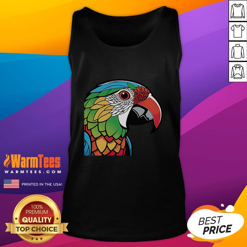 Pretty Colorful Lovebird Parrot Doodle T-Shirt - Image 4