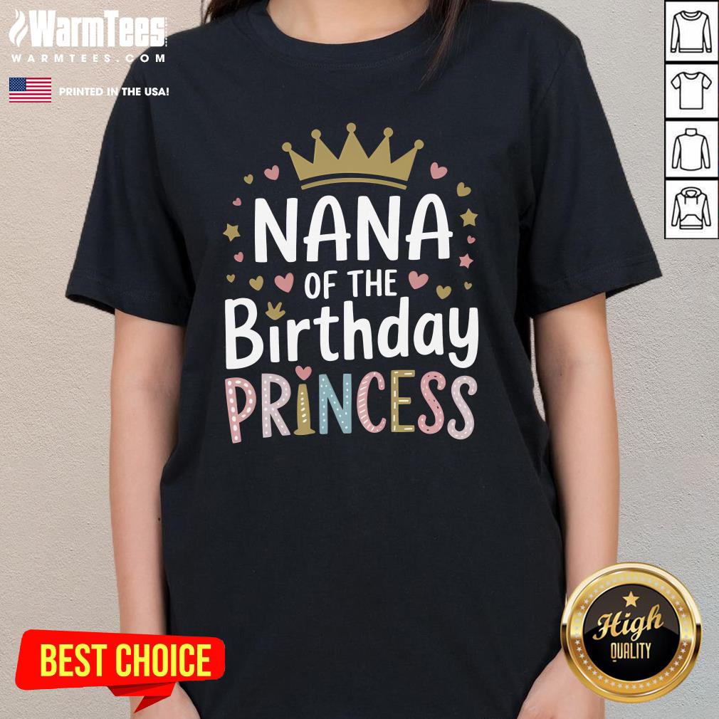 Pretty Colorful Nana Of The Birthday Princess T-Shirt - Image 2