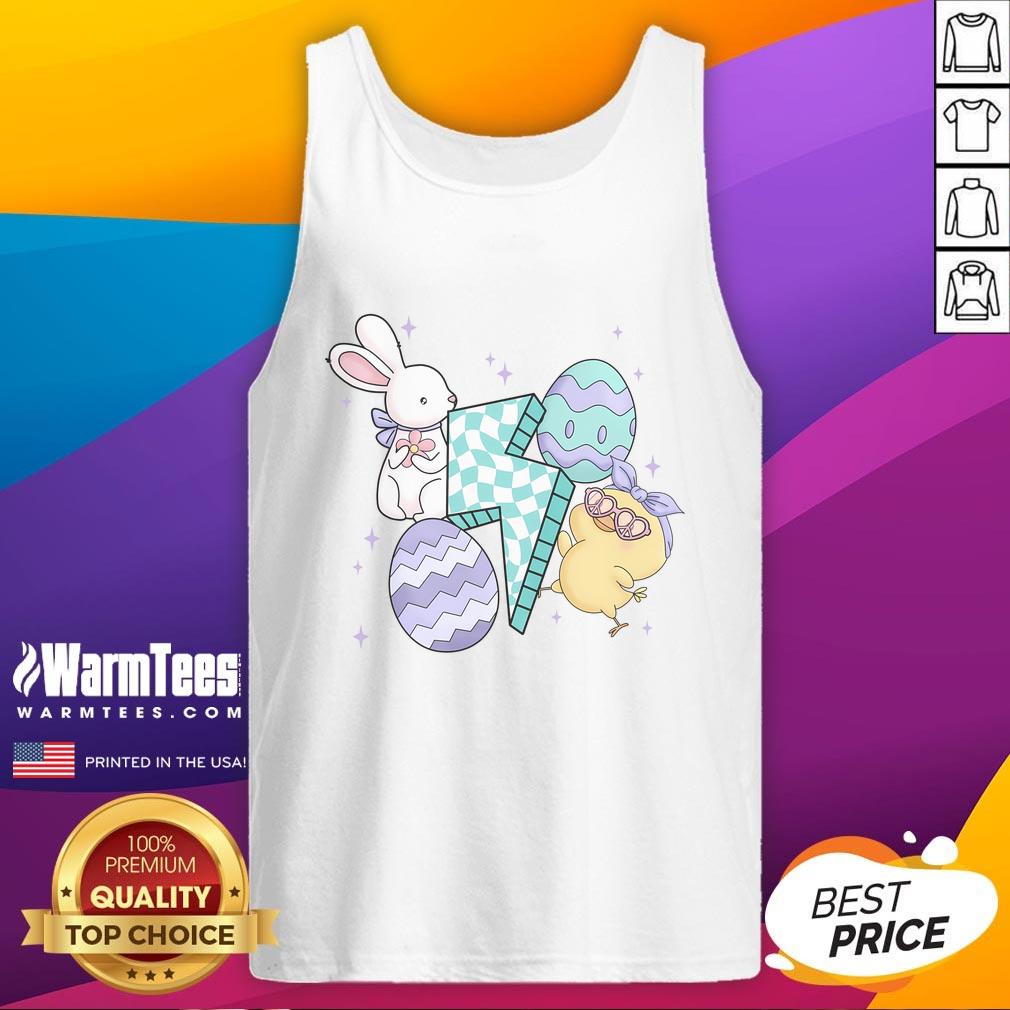 Pretty Cute Happy Easter Retro T-Shirt - Image 4