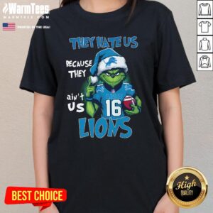 Alternative view of Pretty Grinch They Hate Us Because They Ain't Us Detroit Lions Christmas T-Shirt