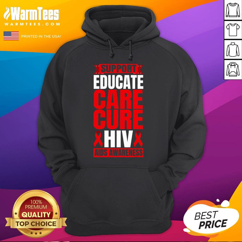 Pretty Hiv Awareness Red Ribbon World Aids Day Fighters T-Shirt - Image 3