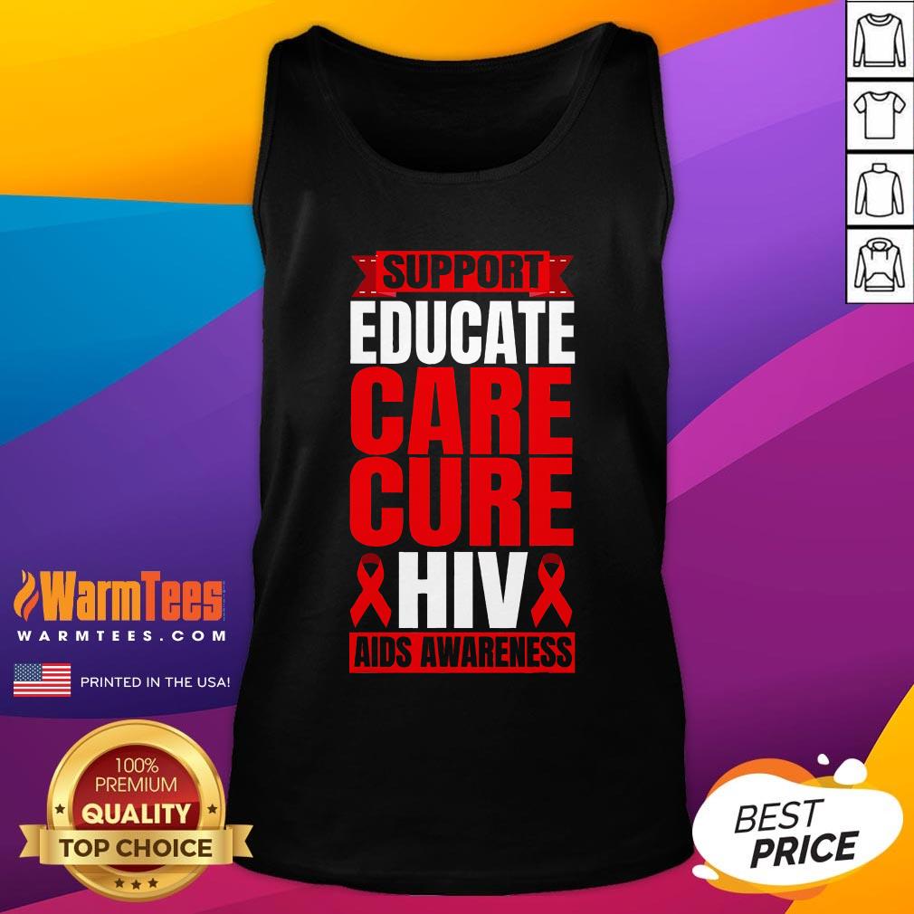 Pretty Hiv Awareness Red Ribbon World Aids Day Fighters T-Shirt - Image 5