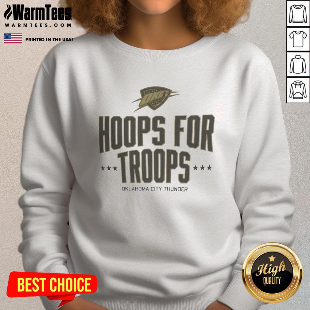 Pretty Hoops For Troops Oklahoma City Thunder Basketball T-Shirt - Image 5