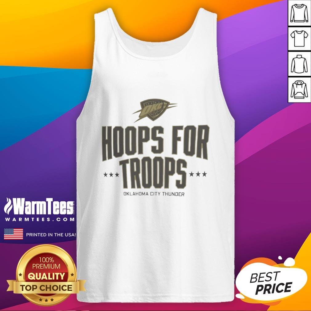 Pretty Hoops For Troops Oklahoma City Thunder Basketball T-Shirt - Image 4