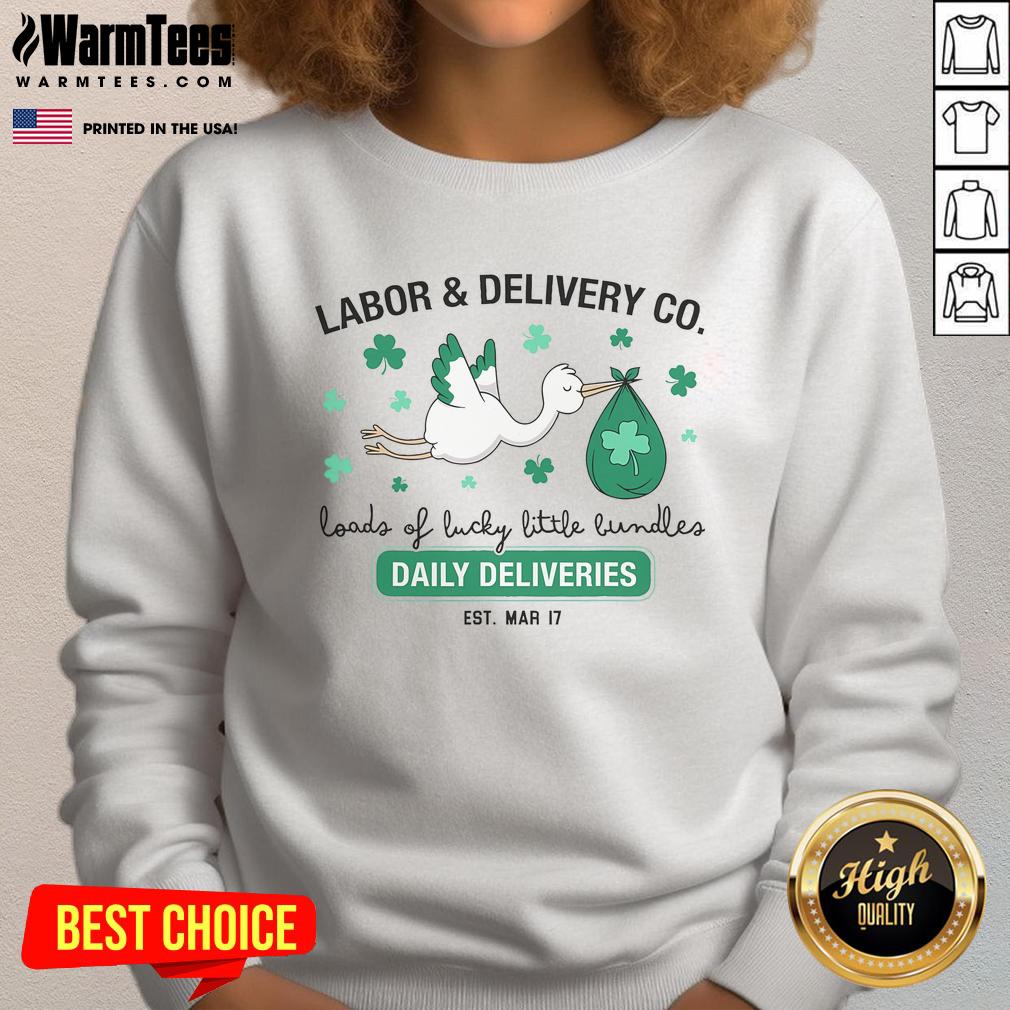 Pretty Labor And Delivery St Patrick's Day Lucky L&D Nurse Shamrock T-Shirt - Image 5