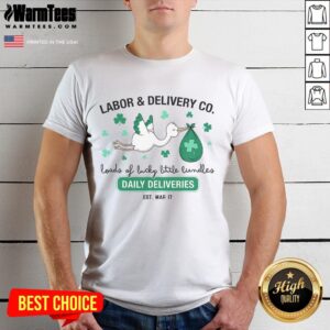 Pretty Labor And Delivery St Patrick's Day Lucky L&D Nurse Shamrock T-Shirt