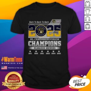 Pretty Milwaukee Brewers Nl Central Division Champions 2025 Back To Back To Back T-Shirt