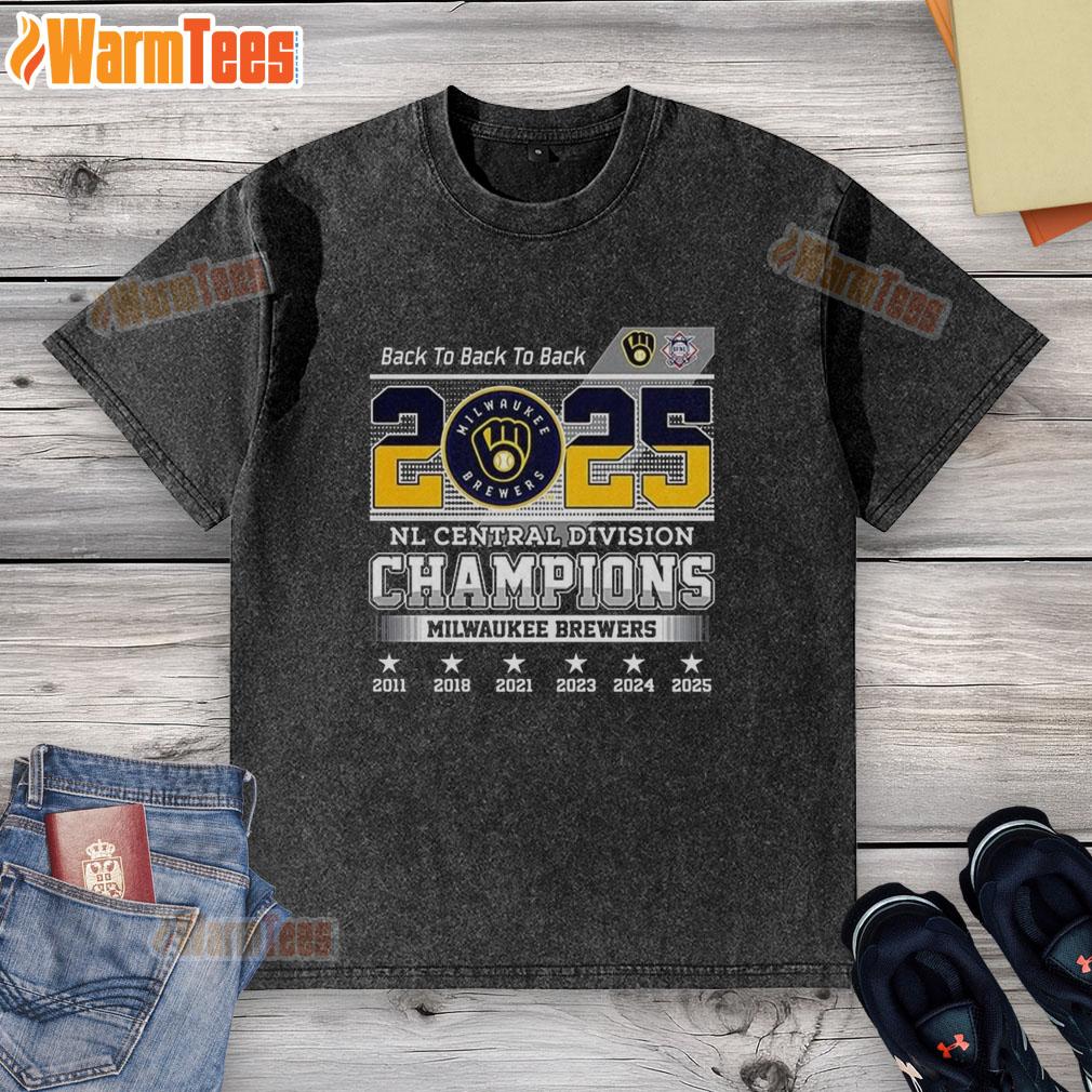 Pretty Milwaukee Brewers Nl Central Division Champions 2025 Back To Back To Back T-Shirt - Image 6