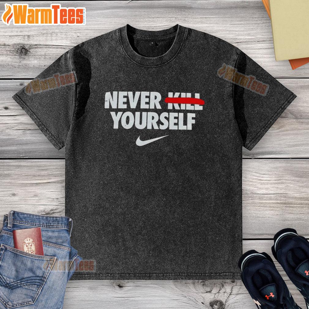 Pretty Never Kill Yourself Nike Logo T-Shirt - Image 6