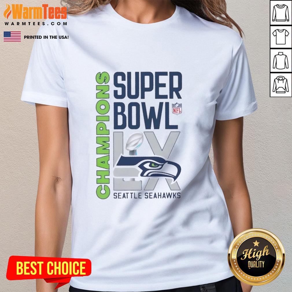 Pretty Nfl Super Bowl Lx Trophy Seattle Seahawks Champions T-Shirt - Image 3