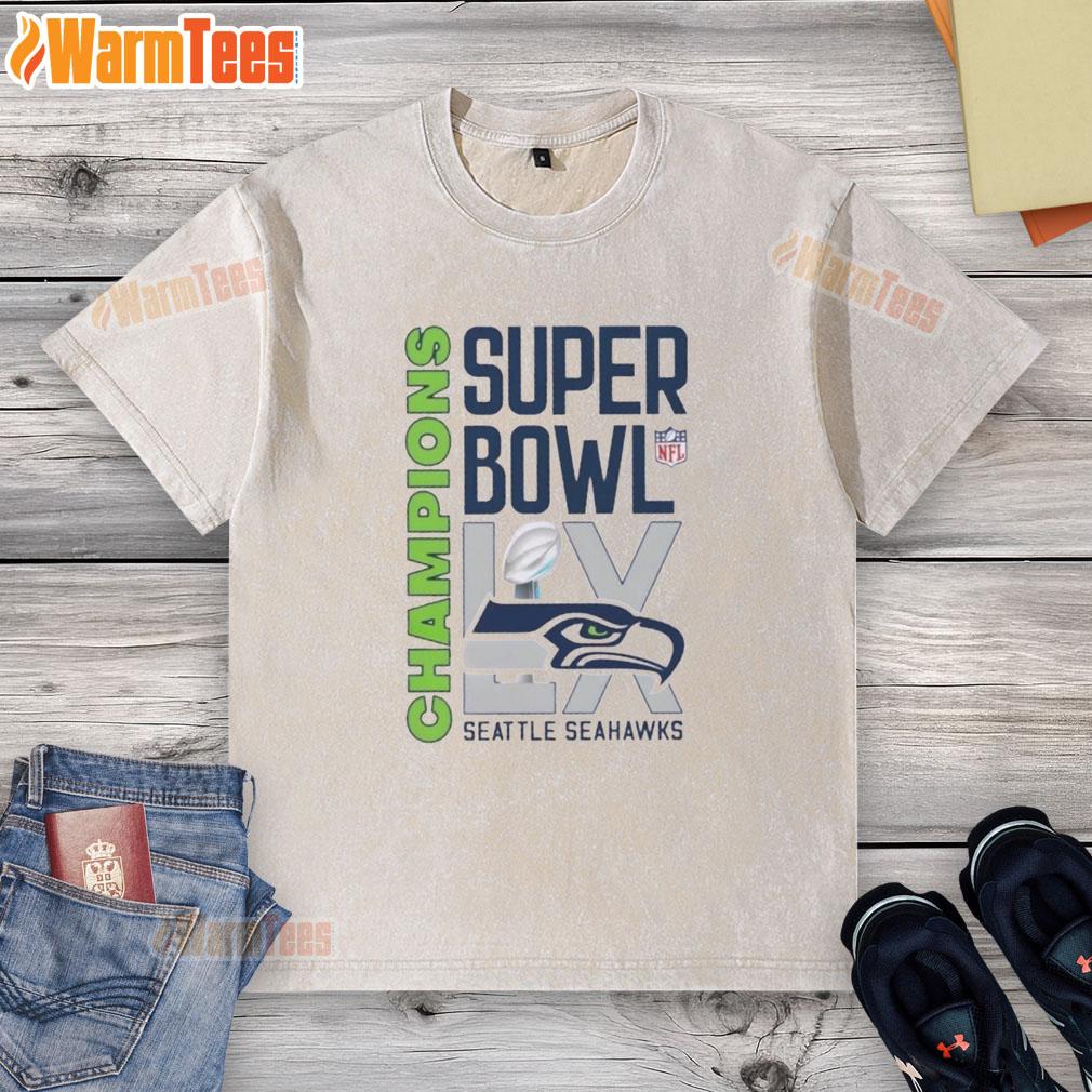 Pretty Nfl Super Bowl Lx Trophy Seattle Seahawks Champions T-Shirt - Image 6