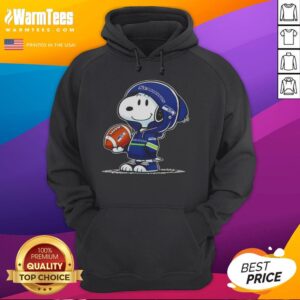 Alternative view of Pretty Peanuts Snoopy Wearing Hoodie Seattle Seahawks And Smilling At Fans T-Shirt