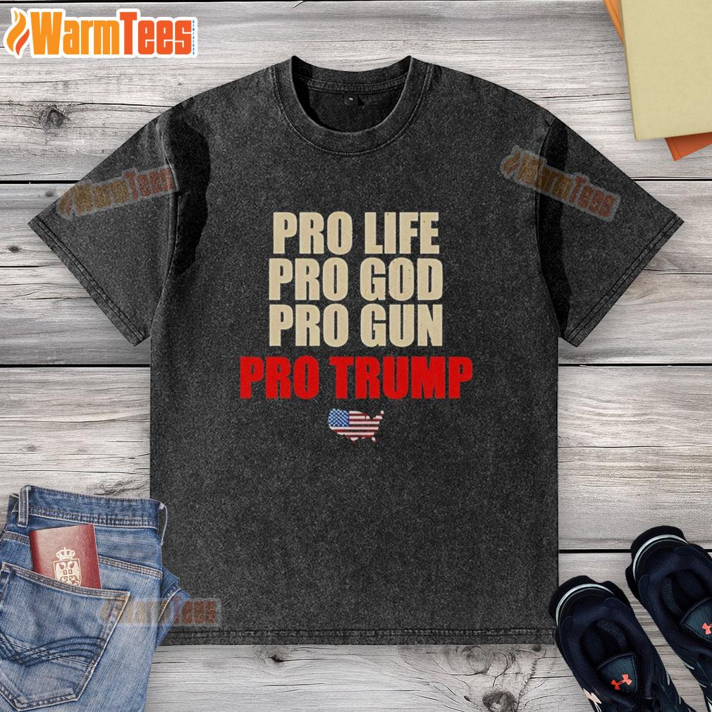 Pretty Pro Life Pro God Pro Gun Pro Trump T-Shirt - Image 6
