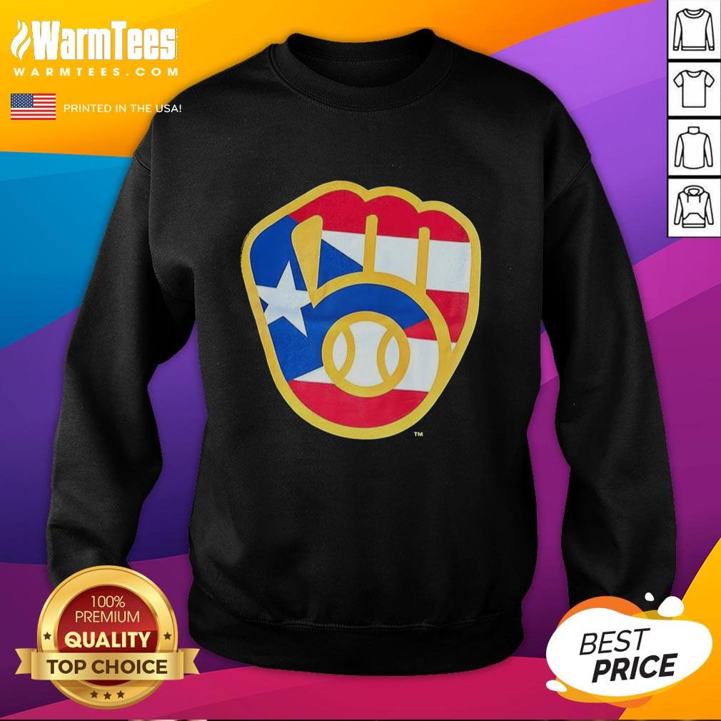 Pretty Puerto Rican Milwaukee Brewers Logo T-Shirt - Image 5