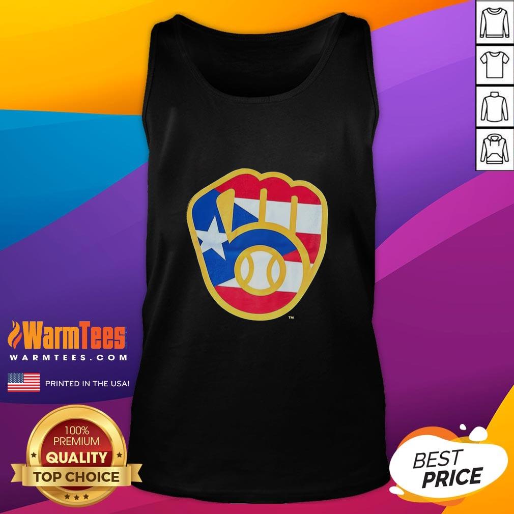 Pretty Puerto Rican Milwaukee Brewers Logo T-Shirt - Image 4
