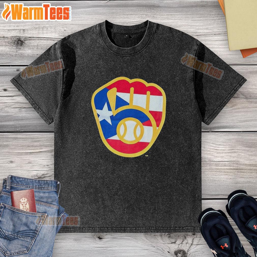 Pretty Puerto Rican Milwaukee Brewers Logo T-Shirt - Image 6