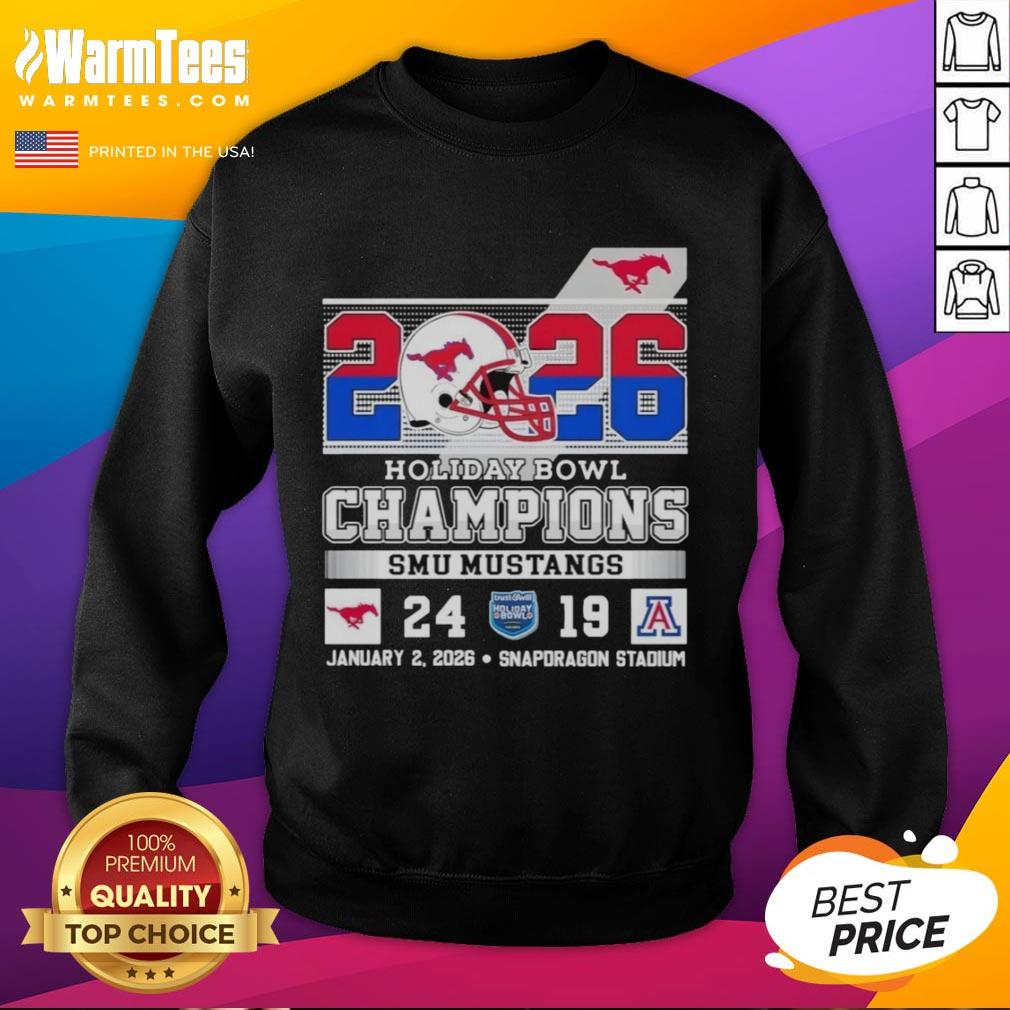 Pretty SMU Mustangs Beat Arizona Wildcats At Holiday Bowl Champions 2026 T-Shirt - Image 5