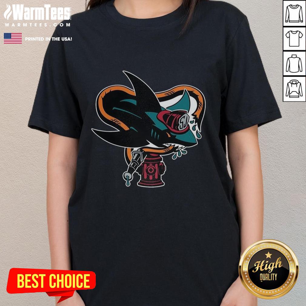 Pretty San Jose Sharks Nhl First Responders Night Logo T-Shirt - Image 3