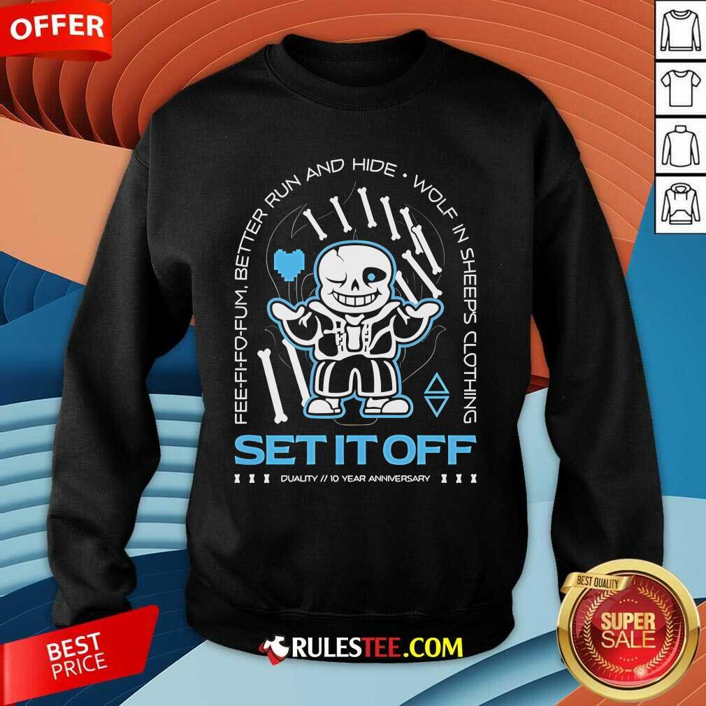 Pretty Set It Off Duality 10 Year Anniversary Undertale Sans Skeleton T-Shirt - Image 3