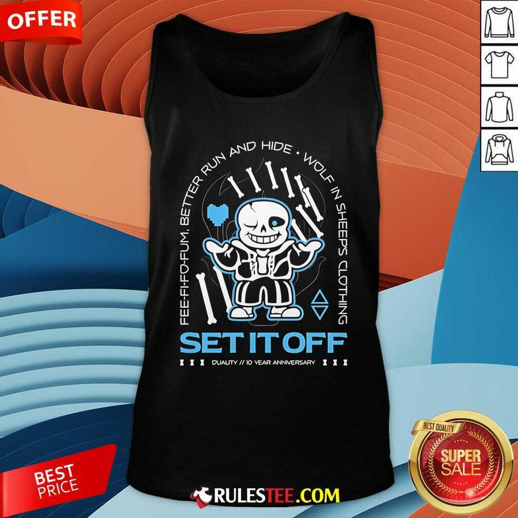 Pretty Set It Off Duality 10 Year Anniversary Undertale Sans Skeleton T-Shirt - Image 5