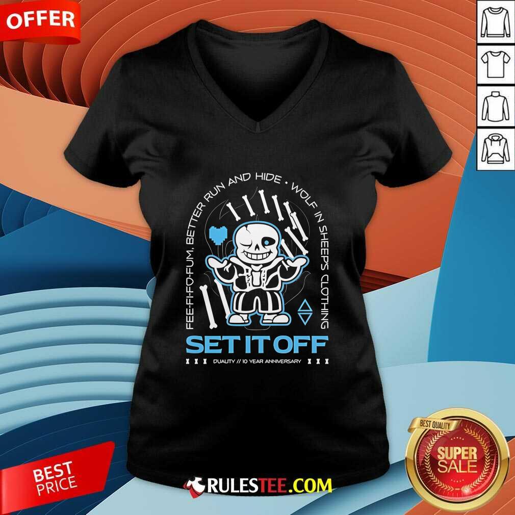 Pretty Set It Off Duality 10 Year Anniversary Undertale Sans Skeleton T-Shirt - Image 4
